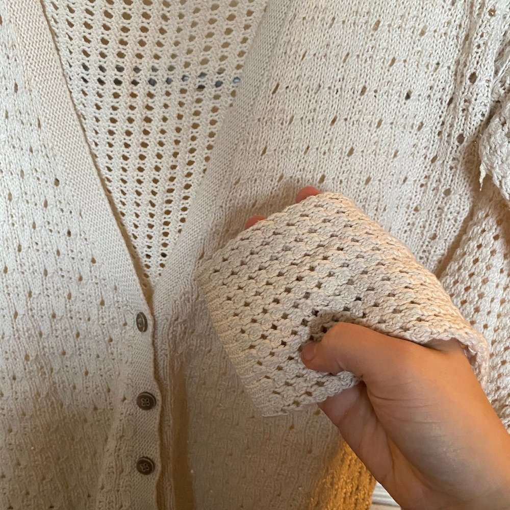 Lucky Brand Cream Crochet Cardigan